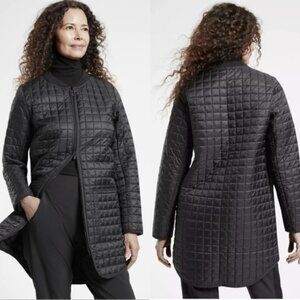 Athleta Black Grandview PrimaLoft Shell Quilted Zip Front Recycled Nylon